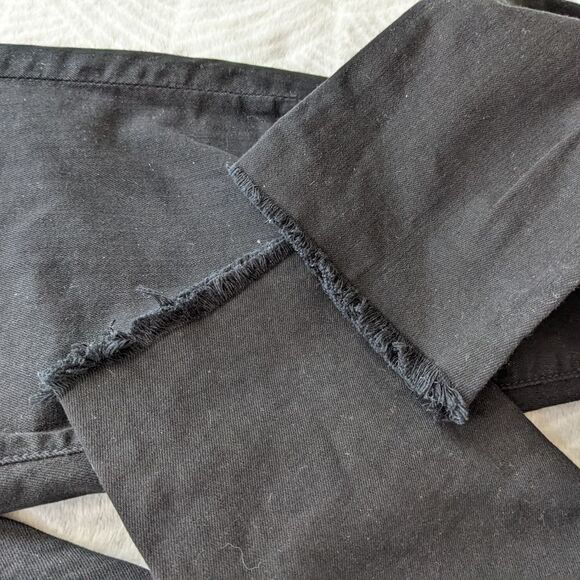 MOTHER Denim Looker Fray Hem Black Jeans 24 @O - Picture 5 of 15